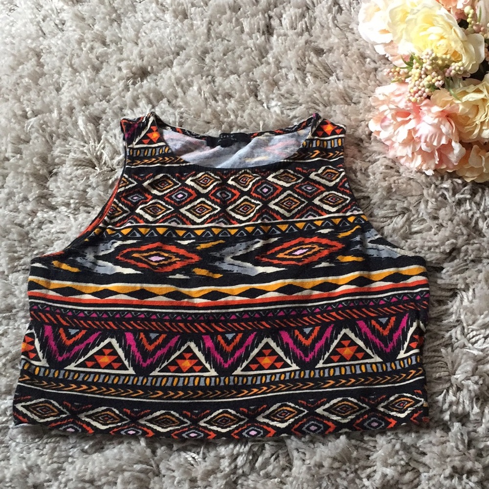 Tribal print crop top